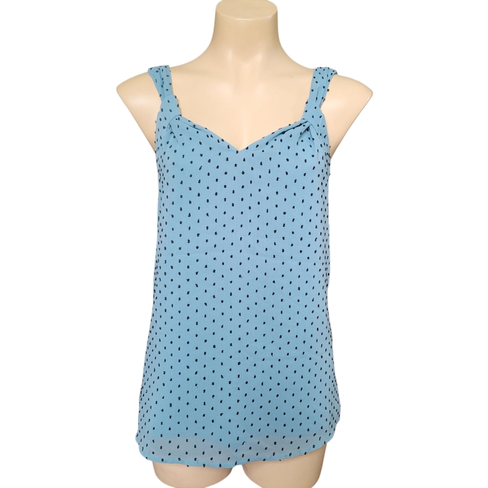 NWT Nordstrom Rack Women's XS Blue Polka Dot Sleeveless Top